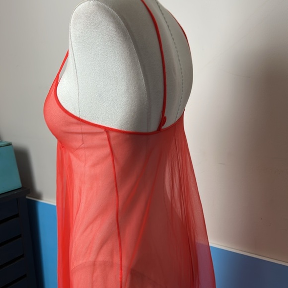 Vintage Scarlet Sheer Chemise - Picture 7 of 15